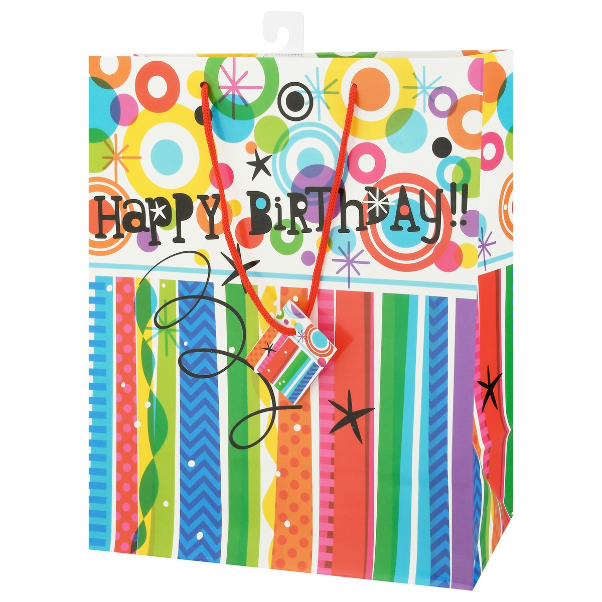 slide 5 of 9, Unique Mod Rainbow Happy Birthday Bag 1 ea, 1 ct