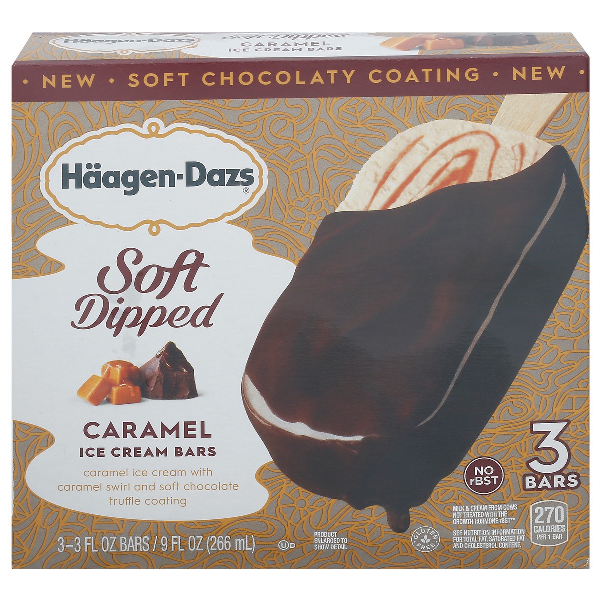 slide 1 of 2, Häagen-Dazs Haagen-Dazs Haagen Dazs Frozen Caramel Soft Dipped Bar, 3 ct; 3 fl oz