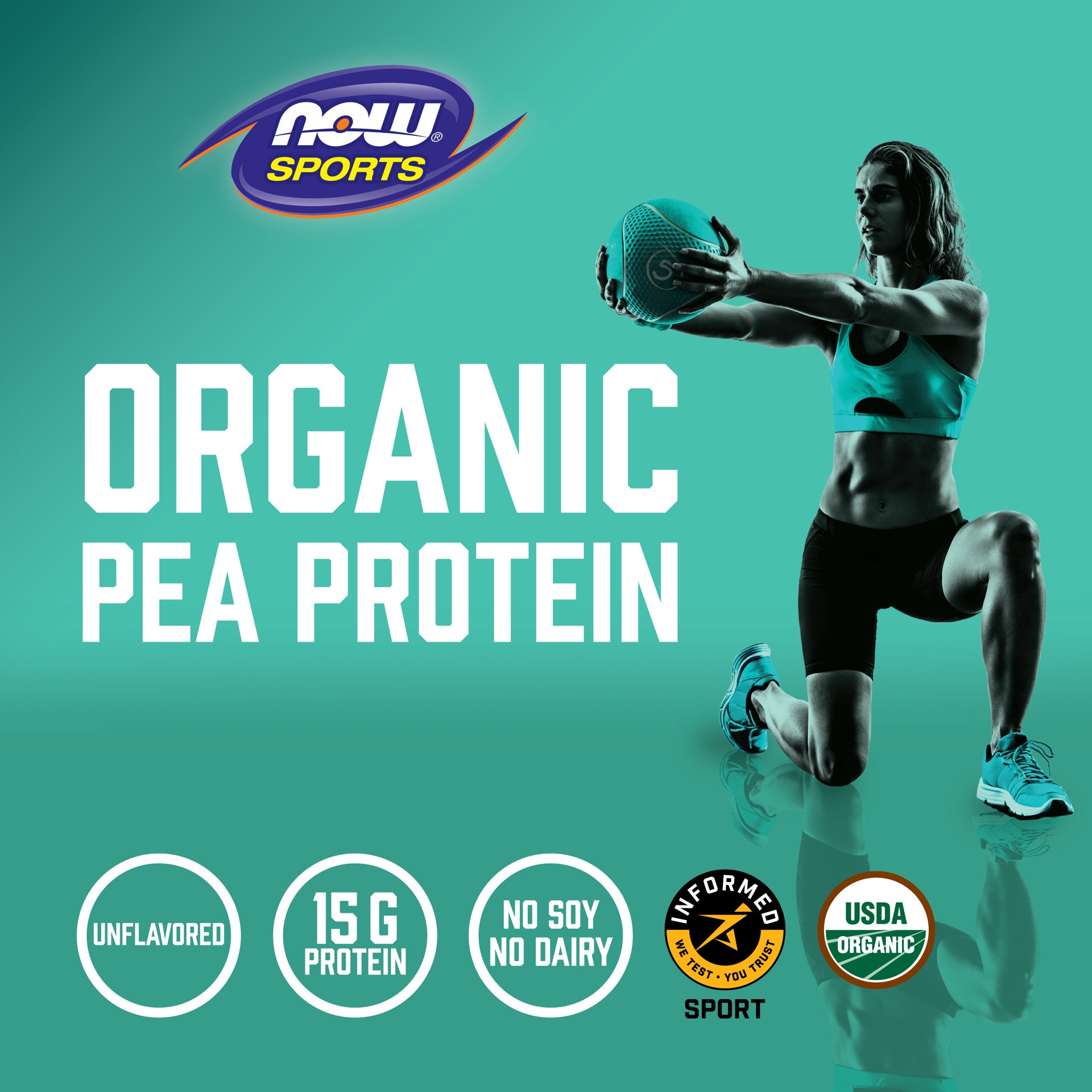 slide 2 of 5, NOW Foods Organic Pea Protein Powder Unflavored, 24 oz