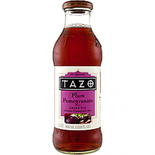 slide 1 of 1, Tazo Plum Pomegranate Green Tea Glass Bottle, 13.8 fl oz