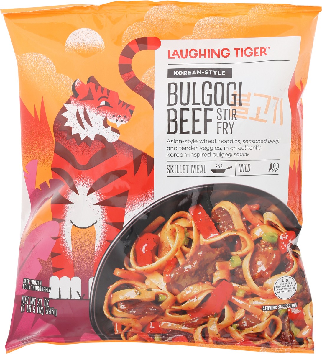slide 6 of 15, Laughing Tiger Korean-Style Mild Bulgogi Beef Stir Fry Skillet Meal 21 oz, 21 oz