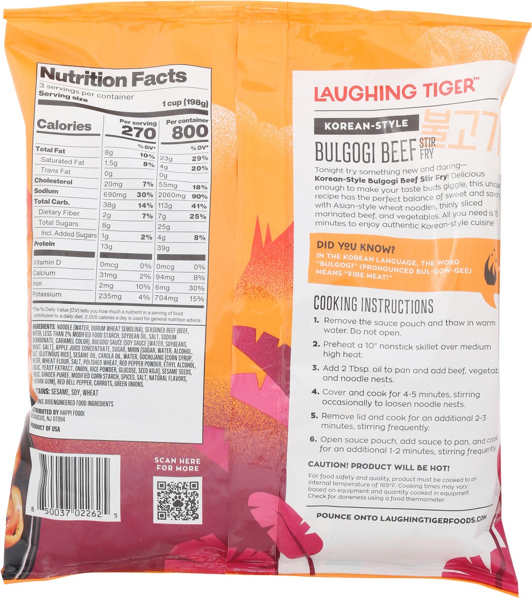 slide 9 of 15, Laughing Tiger Korean-Style Mild Bulgogi Beef Stir Fry Skillet Meal 21 oz, 21 oz