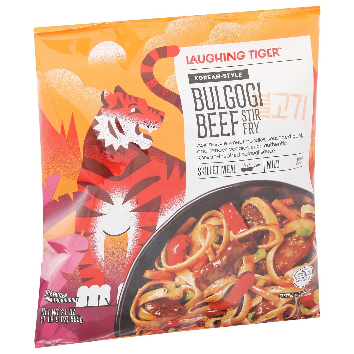 slide 3 of 15, Laughing Tiger Korean-Style Mild Bulgogi Beef Stir Fry Skillet Meal 21 oz, 21 oz