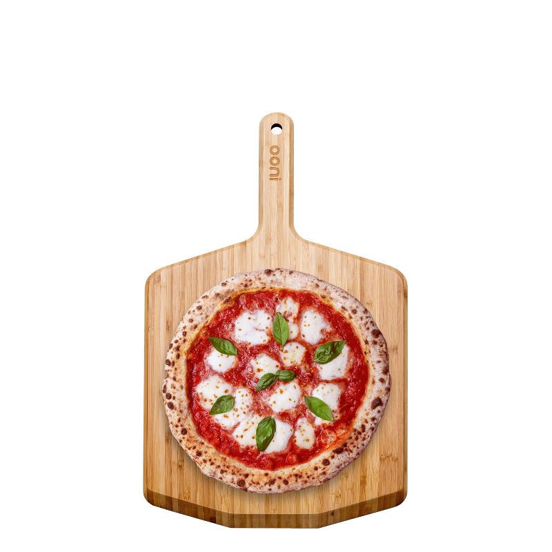 slide 1 of 7, Ooni 12" Pizza Peel and Serving Board Bamboo Light Brown, 1 ct