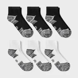 Boys' 6pk Ankle Socks - All In Motion™ White/Black L