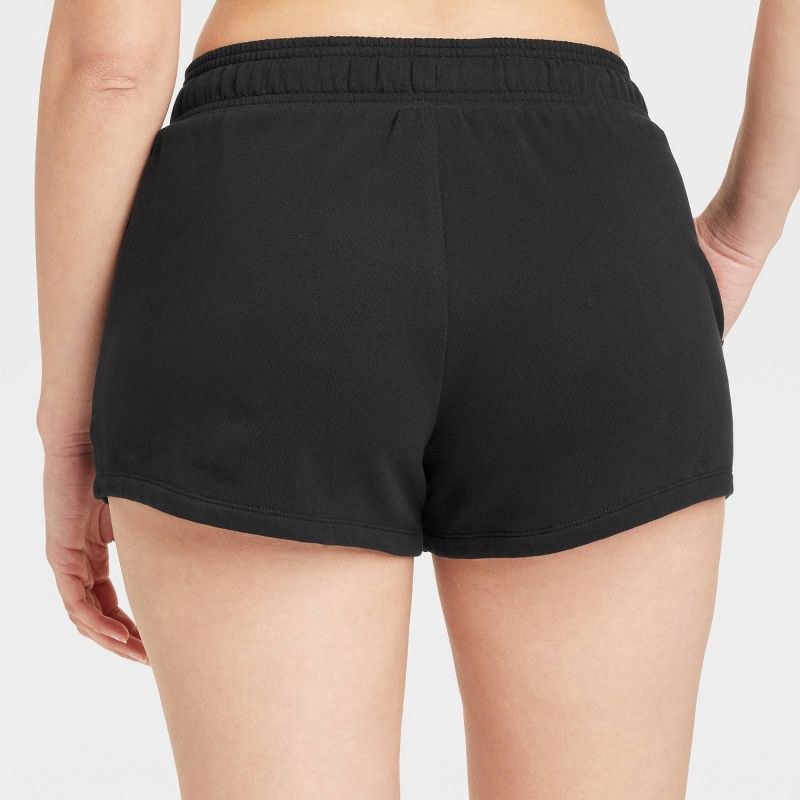 slide 2 of 3, Women's Fleece Shorts - Auden™ Black XXL: Midweight, Side Pocket, 3" Inseam, 1 ct