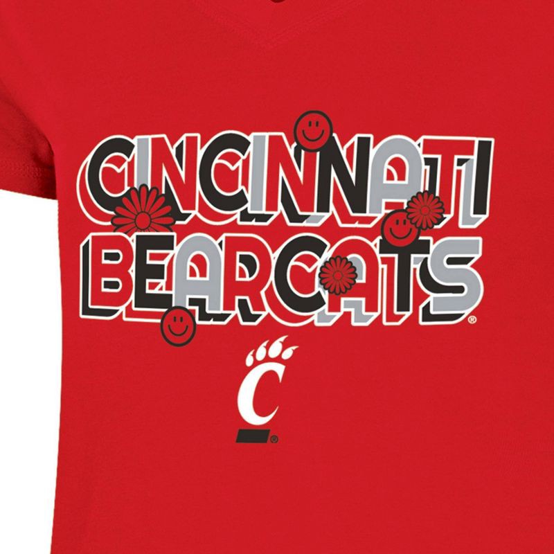 slide 3 of 3, NCAA Cincinnati Bearcats Girls' V Neck T-Shirt - L: Cotton-Polyester Blend,, 1 ct