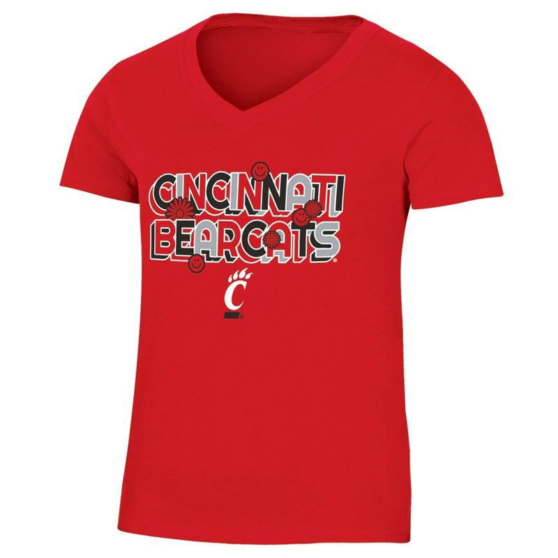 slide 1 of 3, NCAA Cincinnati Bearcats Girls' V Neck T-Shirt - L: Cotton-Polyester Blend,, 1 ct