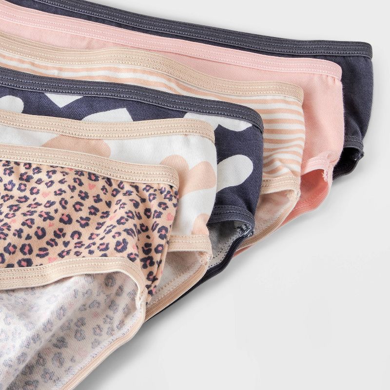 slide 4 of 4, Girls' 14pk 'Leopard' Hipster Underwear - Cat & Jack™ Cream 12, 14 ct