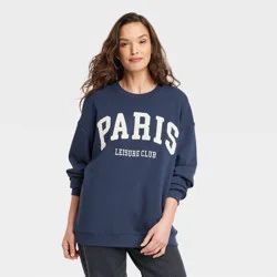Grayson Threads Women's Paris Graphic Sweatshirt - Blue M