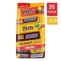 Mars Snickers & M&M's Fun Size Peanut Lover Chocolate Candy Variety Pack - 22.66oz/35ct Bulk Bag