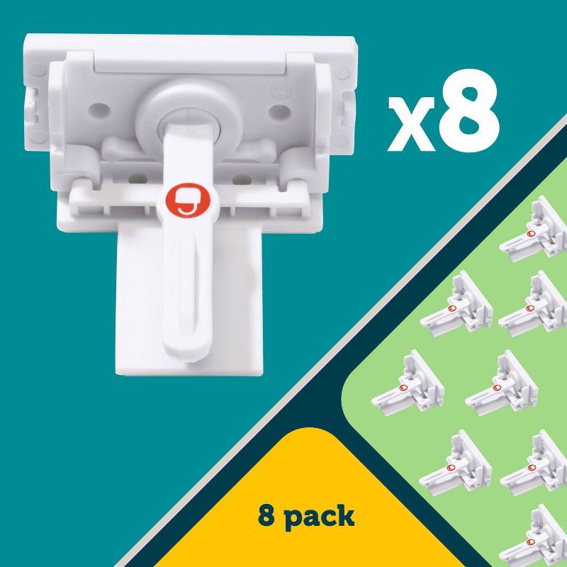 slide 6 of 12, Safety 1st Secure-to-Explore Adhesive Locks - White - 8pk, 8 ct
