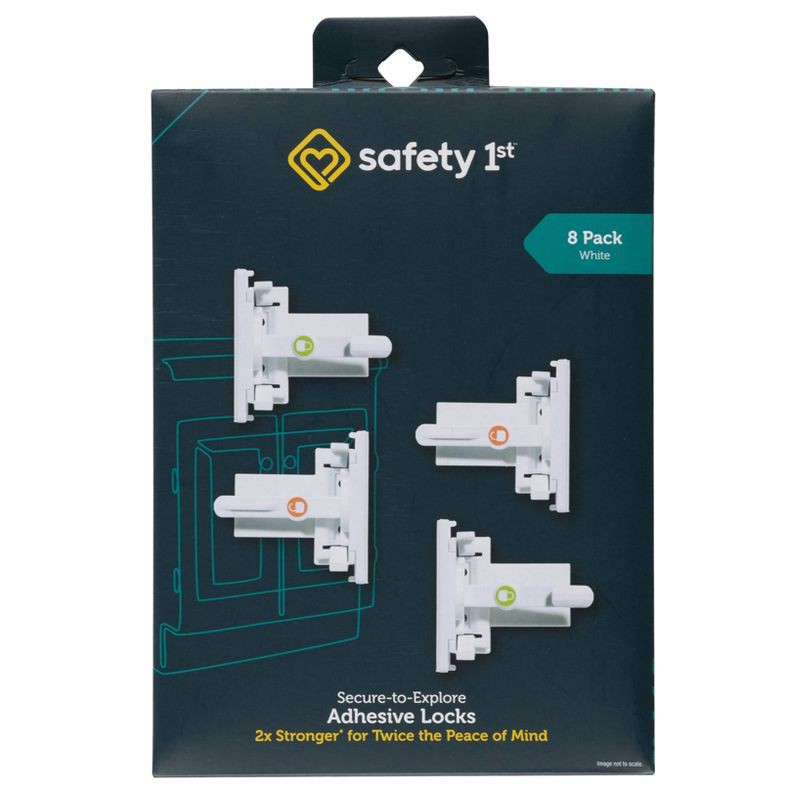 slide 1 of 12, Safety 1st Secure-to-Explore Adhesive Locks - White - 8pk, 8 ct