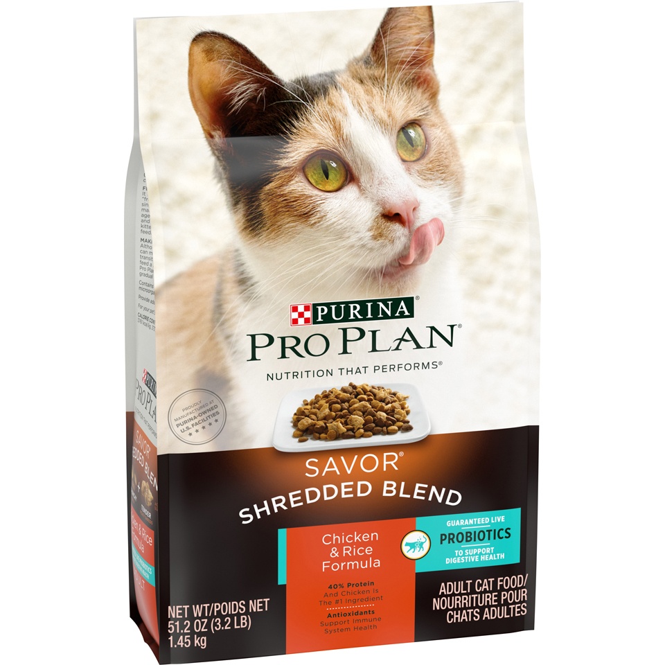 Pro Plan Savor Shredded Blend Chicken & Rice Adult Cat Food 3.2 lb | Shipt