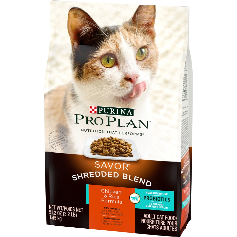 Pro Plan Savor Shredded Blend Chicken & Rice Adult Cat Food 3.2 lb | Shipt