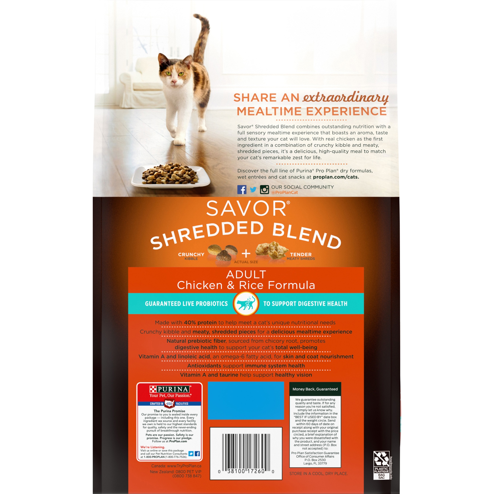 Pro Plan Savor Shredded Blend Chicken & Rice Adult Cat Food 3.2 lb Shipt