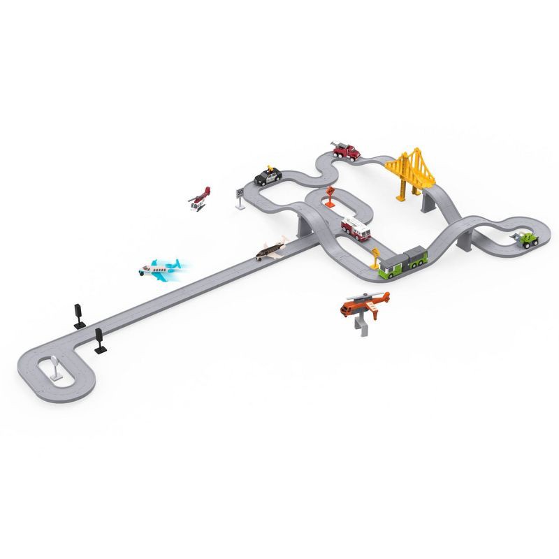 slide 8 of 9, DRIVEN by Battat – Pocket Airplane City Service Playset: Construction Vehicle & Truck Toy, 22 Pieces, 22 ct