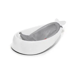 Skip Hop Moby Smart Sling 3-Stage Baby Bath Tub - White: Newborn Sling, Drain Plug, Sturdy Hook