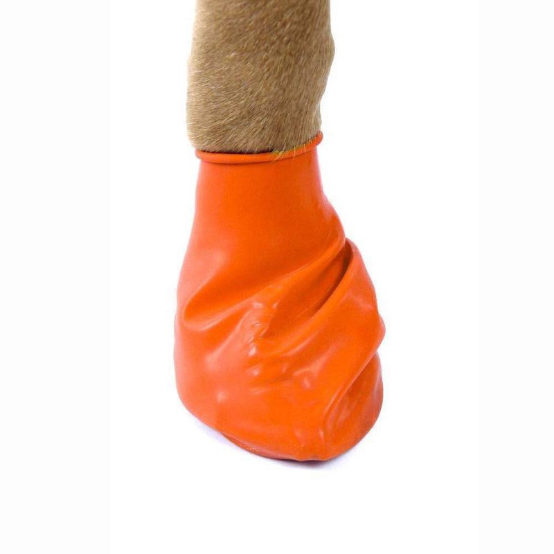 slide 5 of 10, Pawz 12pc Rubber Dog Boots - Orange XS, 12 ct