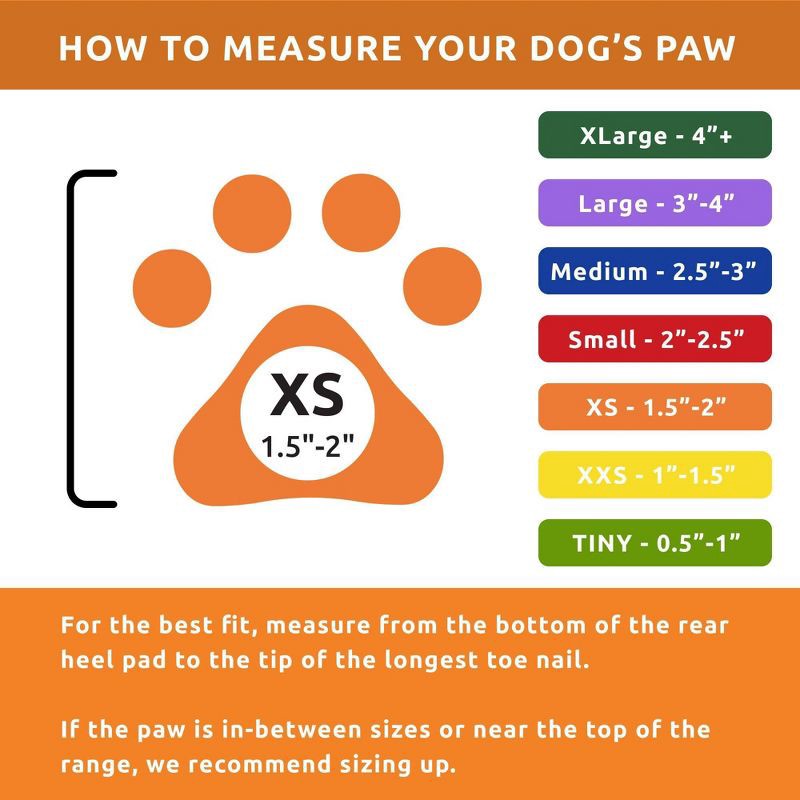 slide 6 of 10, Pawz 12pc Rubber Dog Boots - Orange XS, 12 ct
