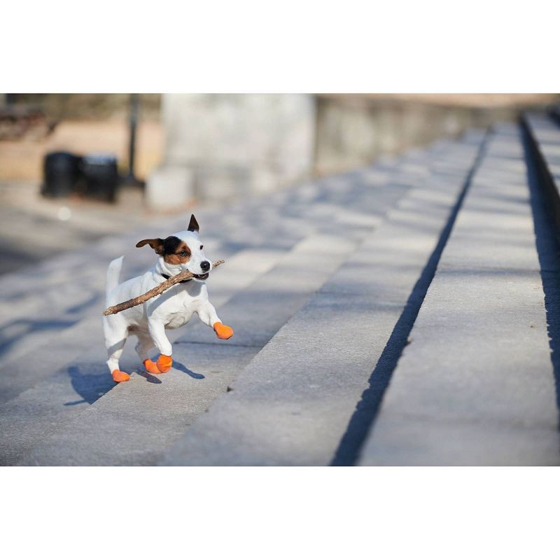 slide 8 of 10, Pawz 12pc Rubber Dog Boots - Orange XS, 12 ct