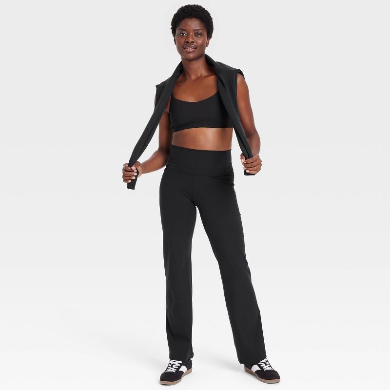 slide 5 of 6, Women's Dynamic Flex High-Rise Pocketed Straight Leg Pants - All In Motion™ Black L: Moisture Wicking, UPF 50+, Quick Drying, 1 ct