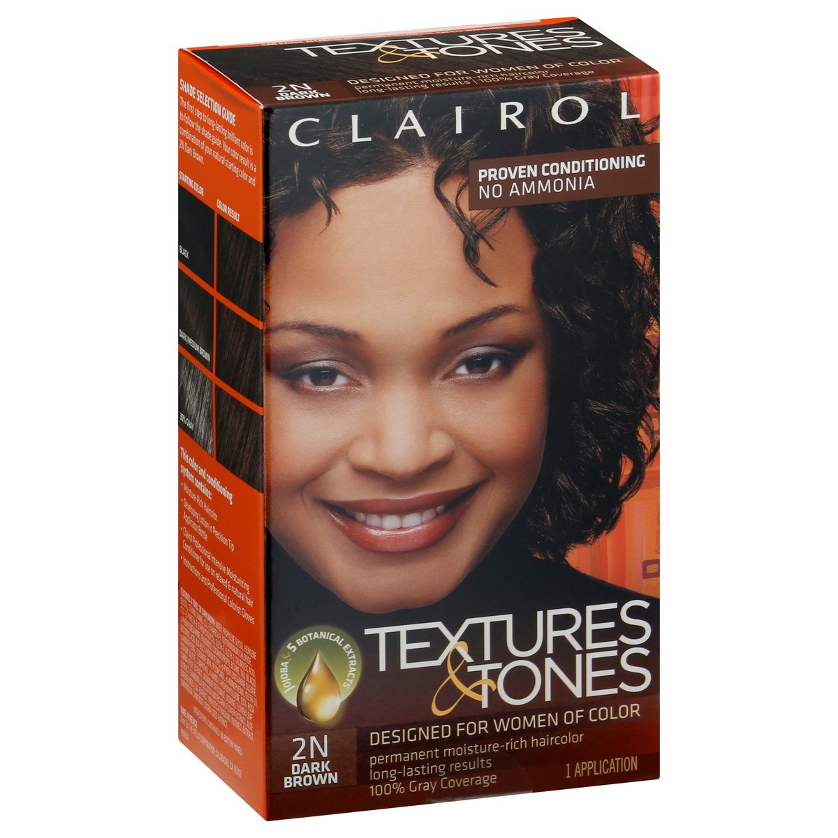 slide 2 of 9, Clairol Textures & Tones Permanent Moisture-Rich Haircolor, Dark Brown, 1 ct