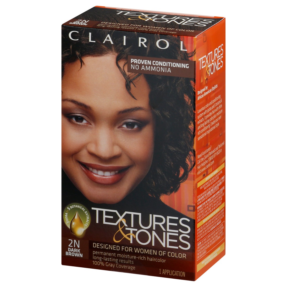 slide 3 of 9, Clairol Textures & Tones Permanent Moisture-Rich Haircolor, Dark Brown, 1 ct