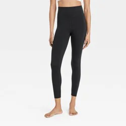 Women's Everyday Soft Ultra High-Rise 7/8 Leggings - All In Motion™ Black L: Moisture Wicking, Quick Drying, UPF 50+