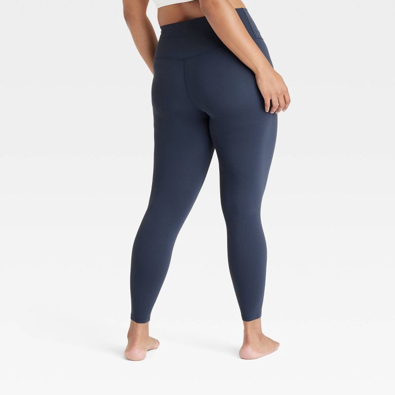 slide 4 of 6, Women's Everyday Soft Ultra High-Rise 7/8 Leggings - All In Motion™ Navy Blue S: Moisture Wicking, UPF 50+, 1 ct