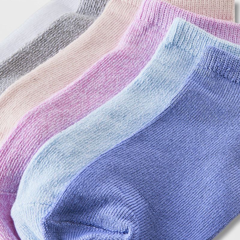 slide 3 of 3, Girls' 6pk 'Marled' Super Soft No Show Socks - Cat & Jack™ Purple/Pink/Gray S, 6 ct