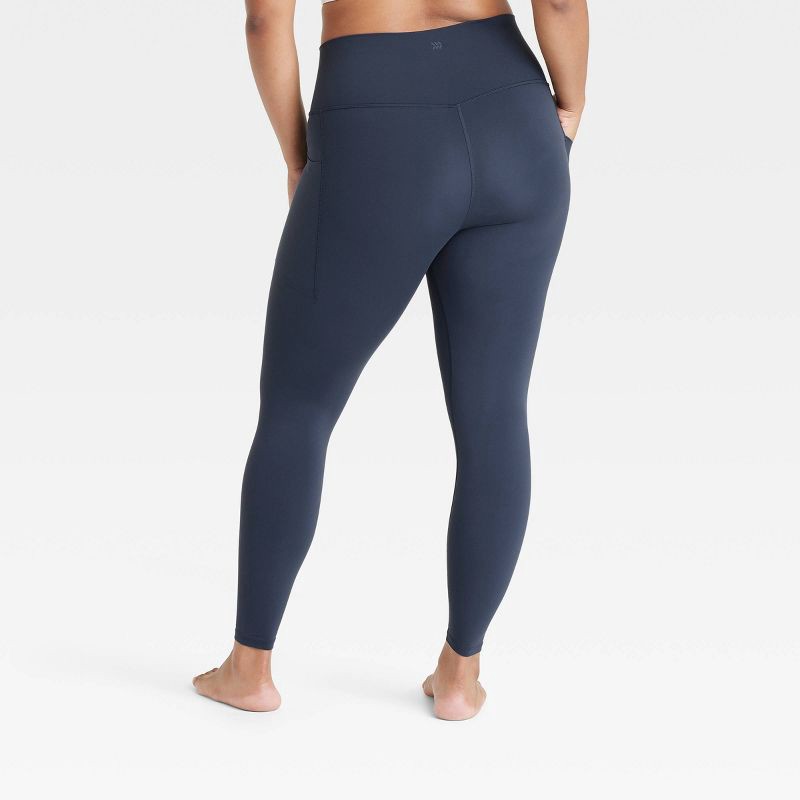 slide 4 of 7, Women's Everyday Soft Ultra High-Rise Pocketed Leggings - All In Motion™ Navy Blue S: Moisture Wicking, Quick Dry, UPF 50+, 1 ct