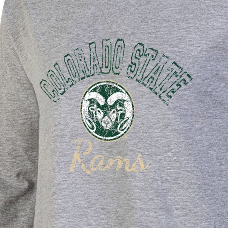 slide 3 of 3, NCAA Colorado State Rams Women's Gray Long Sleeve T-Shirt - L: Relaxed Fit V Neck Pullover, 1 ct