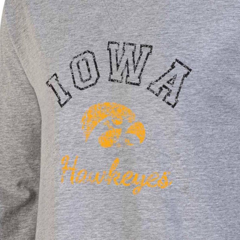 slide 3 of 3, NCAA Iowa Hawkeyes Women's Gray Long Sleeve T-Shirt - M: Relaxed Fit Pullover, 1 ct