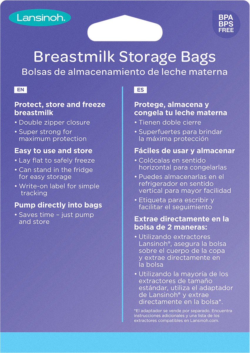 slide 6 of 8, Lansinoh Breastmilk Presterilized Storage Bags 25 ea, 25 ct