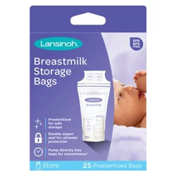 Lansinoh Breastmilk Presterilized Storage Bags - 25 ct