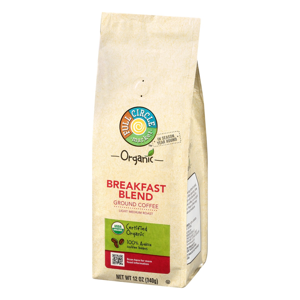 slide 3 of 11, Full Circle Market Organic Ground Light Medium Roast Breakfast Blend Coffee - 12 oz, 12 oz