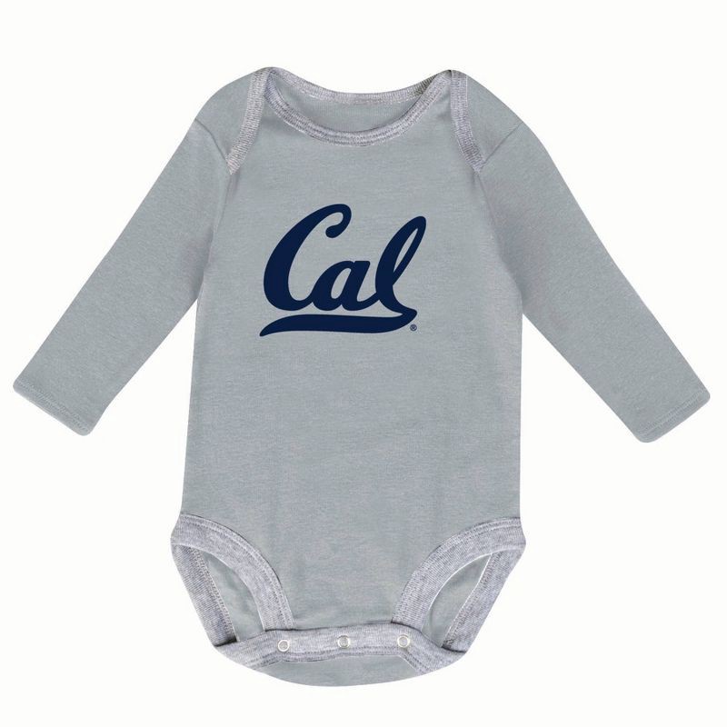 slide 3 of 3, NCAA Cal Golden Bears Boys' 2pk Long Sleeve Bodysuit - 3-6M, 2 ct
