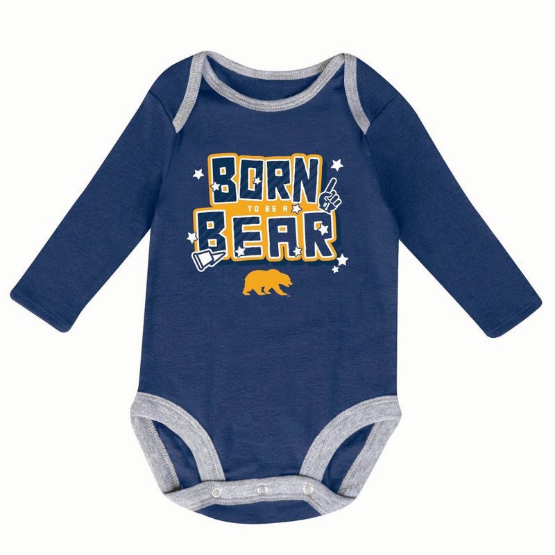 slide 2 of 3, NCAA Cal Golden Bears Boys' 2pk Long Sleeve Bodysuit - 0-3M, 2 ct