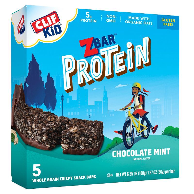 slide 7 of 7, CLIF ZBAR PROTEIN Clif Kid ZBAR Protein Organic Chocolate Mint Snack Bars - 6.35oz, 6.35 oz