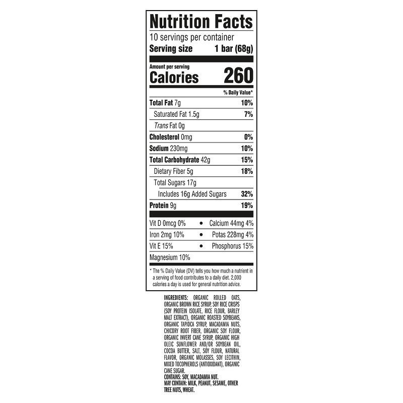 slide 4 of 15, CLIF Bar White Chocolate Macadamia Nut Granola Plant-Based Soy Protein Bar Made with Organic Oats - 9g Protein - 24oz/10ct, 9 gram, 24 oz, 10 ct