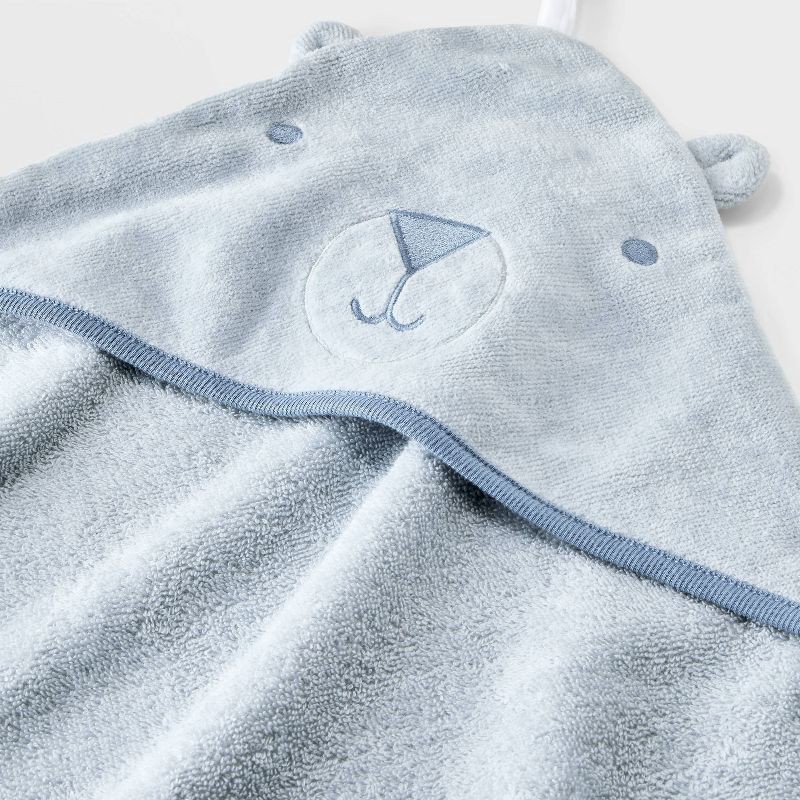slide 3 of 3, Baby Hooded Towel - Cloud Island™ Blue: Cotton Terry, Animal Pattern, 30"x30", 1 ct