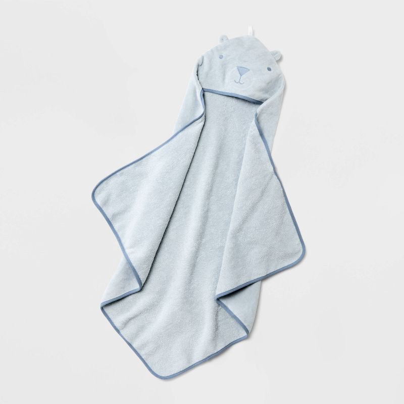 slide 1 of 3, Baby Hooded Towel - Cloud Island™ Blue: Cotton Terry, Animal Pattern, 30"x30", 1 ct