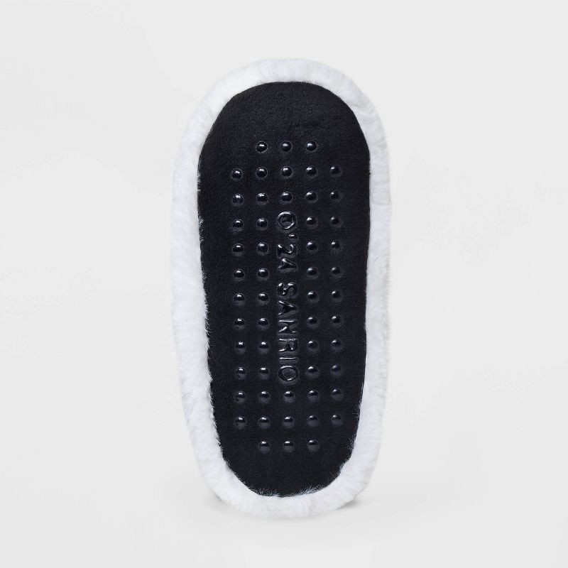 slide 4 of 4, Women's Faux plush Hello Kitty Slipper Socks with Grippers - White S/M: Cushioned Footbed, Machine Washable, 1 ct