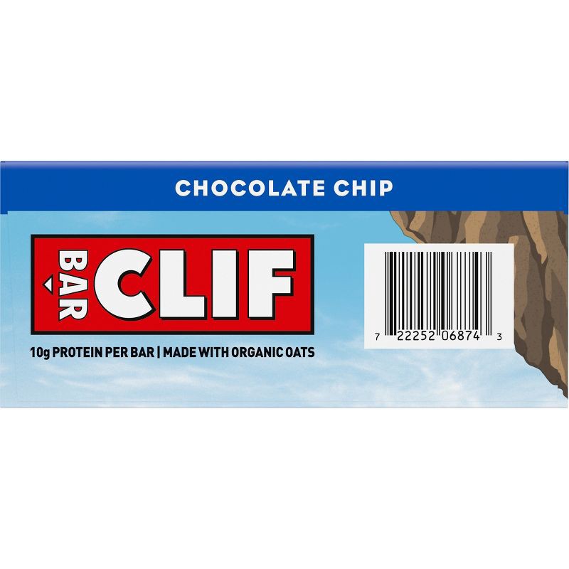 slide 13 of 14, CLIF Bar Chocolate Chip Granola Plant-Based Soy Protein Bar Made with Organic Oats - 10g Protein - 12oz/5ct, 10 gram, 12 oz, 5 ct