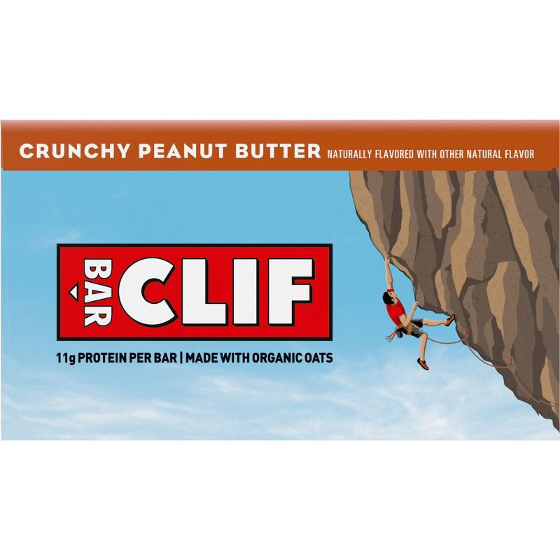 slide 13 of 17, CLIF Bar Crunchy Peanut Butter Granola Plant-Based Soy Protein Bar Made with Organic Oats - 11g Protein - 24oz/10ct, 11 gram, 24 oz, 10 ct