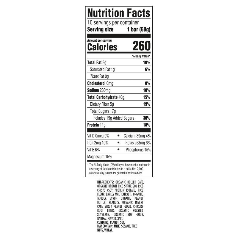slide 4 of 17, CLIF Bar Crunchy Peanut Butter Granola Plant-Based Soy Protein Bar Made with Organic Oats - 11g Protein - 24oz/10ct, 11 gram, 24 oz, 10 ct