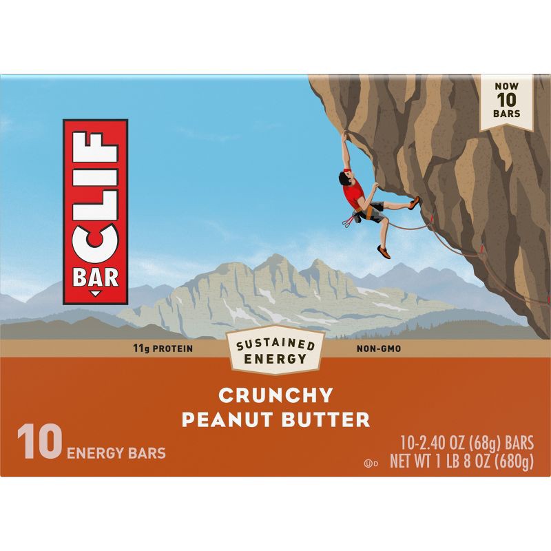 slide 7 of 12, CLIF Bar Crunchy Peanut Butter - 24oz/10pk, 24 oz, 10 ct