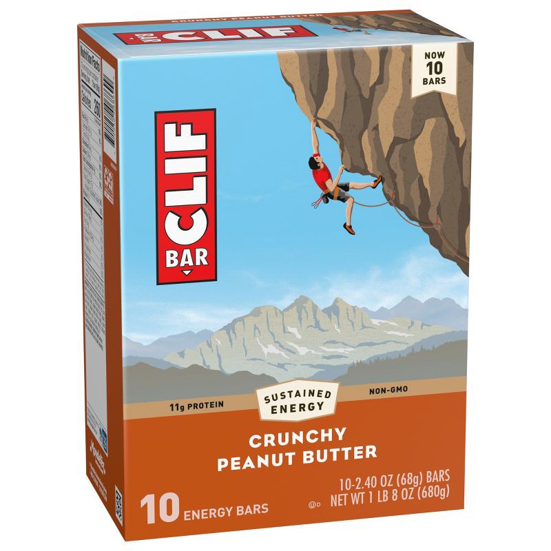 slide 16 of 17, CLIF Bar Crunchy Peanut Butter Granola Plant-Based Soy Protein Bar Made with Organic Oats - 11g Protein - 24oz/10ct, 11 gram, 24 oz, 10 ct