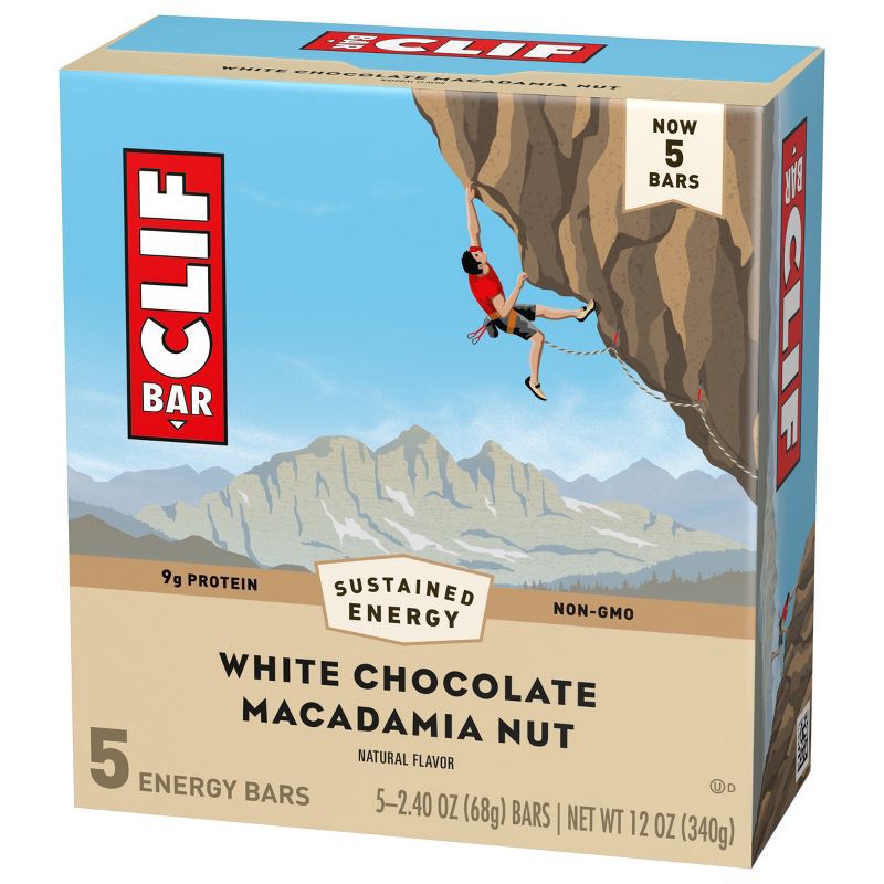 slide 6 of 12, Clif Bar White Chocolate Macadamia Nut Bars - 12oz/5ct, 12 oz, 5 ct